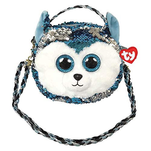 Original Ty blue plush dog purse with sequins 