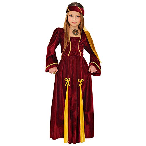 Red and gold medieval princess dress for girls for medieval festival