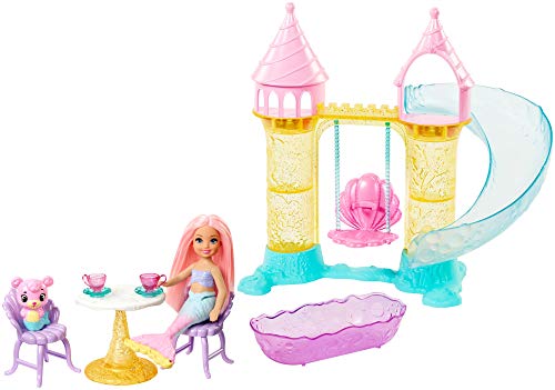 Mermaid Barbie Dreamtopia Chelsea Mermaid doll and playground set with baby mermaid