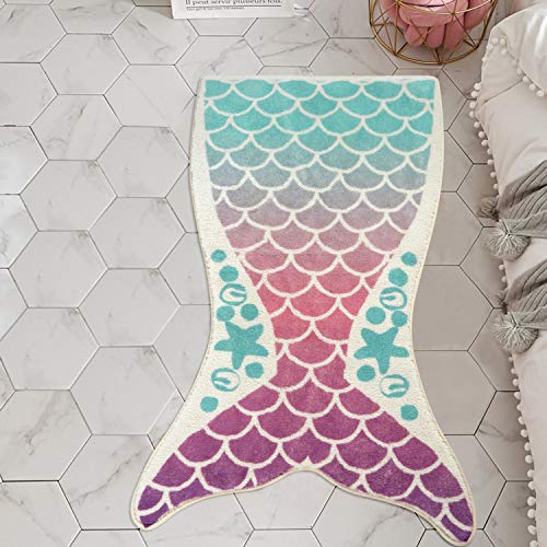 Mermaid shaped rug for a girly bedroom