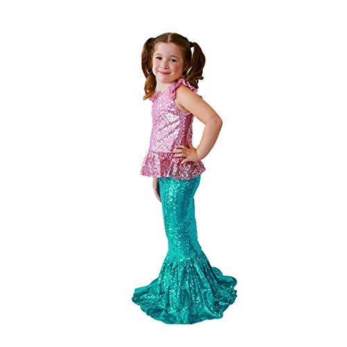 Mermaid suit top and sequin skirt set