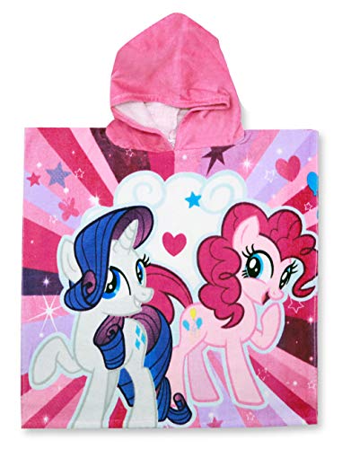 My Little Pony poncho towel for little girl in pink and purple cotton