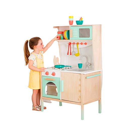 Pastel wooden kitchen playset for girl