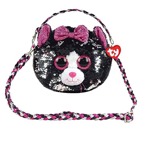 Small handbag plush cat pink and black Ty with sequins and original 