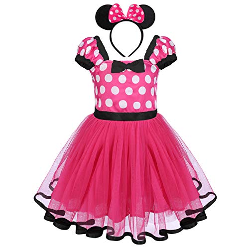 Original Minnie princess dress with long pink and black tutu