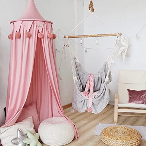 Pink canopy dome with tassels for a room with a princely look