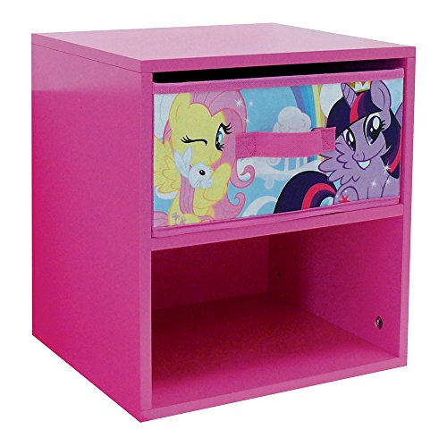 Pink girl bedside table with My little pony