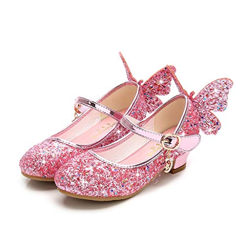 Princess ballerinas with pink sequins and butterfly for girl