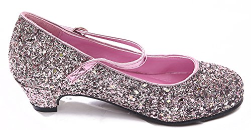 Pink sparkle princess ballerinas with low heel
