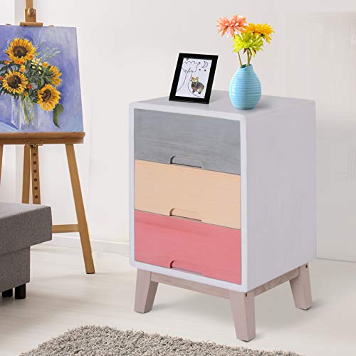 Pink rainbow bedside table