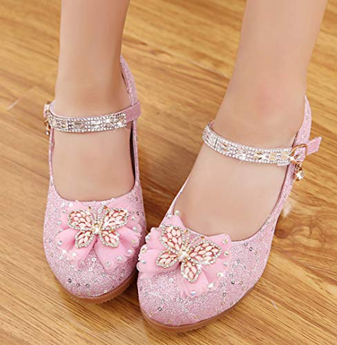 Light pink sparkle Mary Jane Princess shoes for little girl 