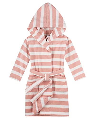 Pink striped bathrobe for girls