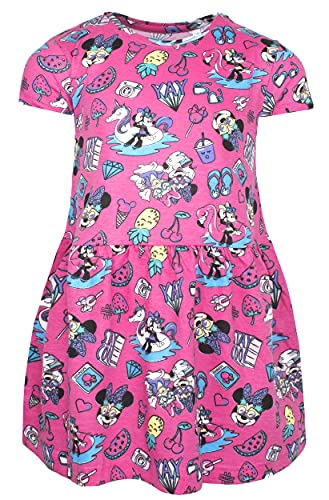 Pink summer Minnie Mouse short sleeve dress for girls 