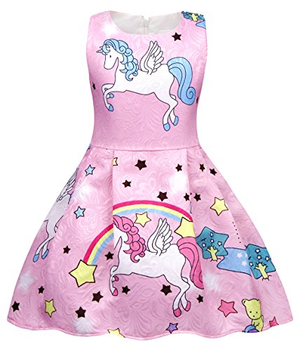 Pink unicorn dress with pop design