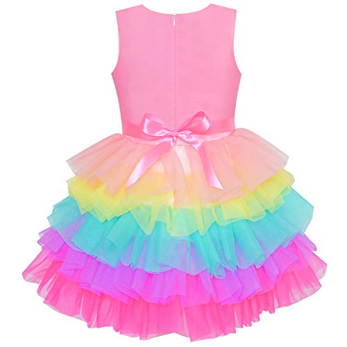 Pink unicorn princess tutu dress with bow