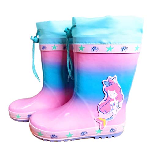 Mermaid rain boots with lace for little girls