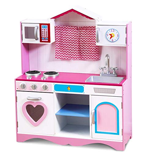 Wooden kitchen for girls with a romantic and girly look