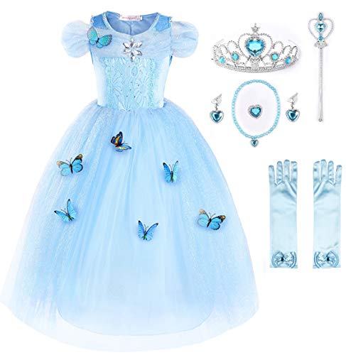 Cinderella dress with butterflies and accessories