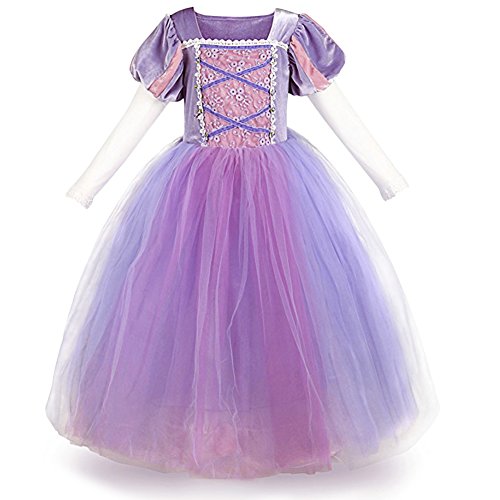 Princess dress Rapunzel with veil and transparency