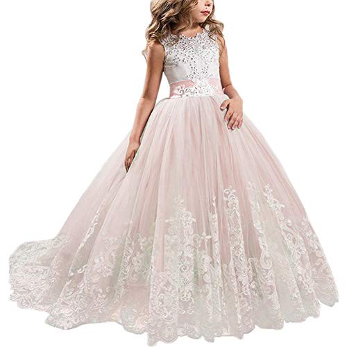 Pink puffy princess dress with lace