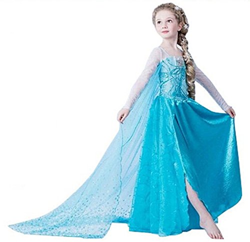 Elsa princess dress with long veil cape