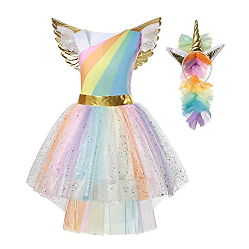 Multicoloured and gold unicorn dress