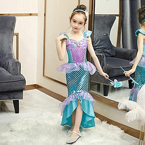 Princess mermaid dress purple and blue shiny disguise girl
