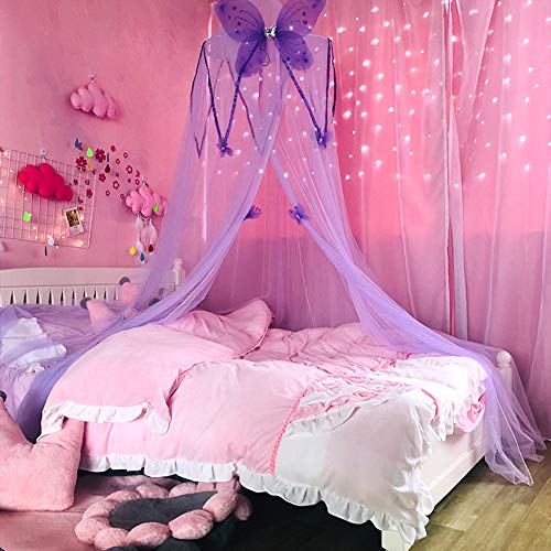 Princess vibes with this lovely purple canopy girl dome with lovely butterflies