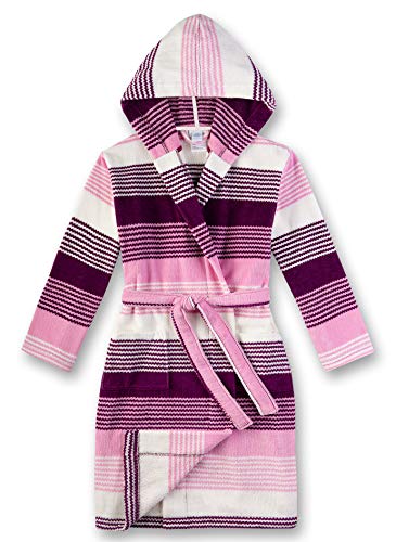 Purple and pink striped bathrobe for teenage girls