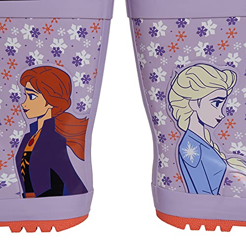 Purple Disney Elsa and Anna Frozen princess wellies rain boots for girls