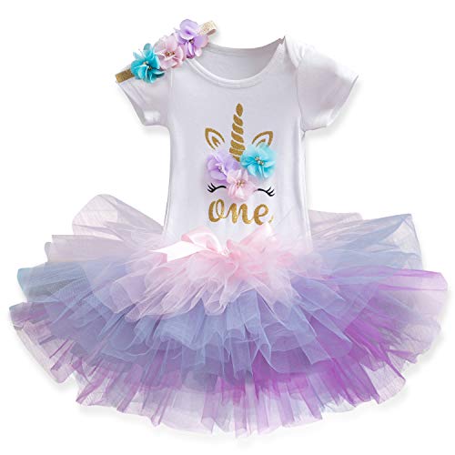 Purple unicorn baby tutu dress
