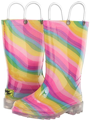 Rainbow rain boots for girls that light up with every step Western Chief