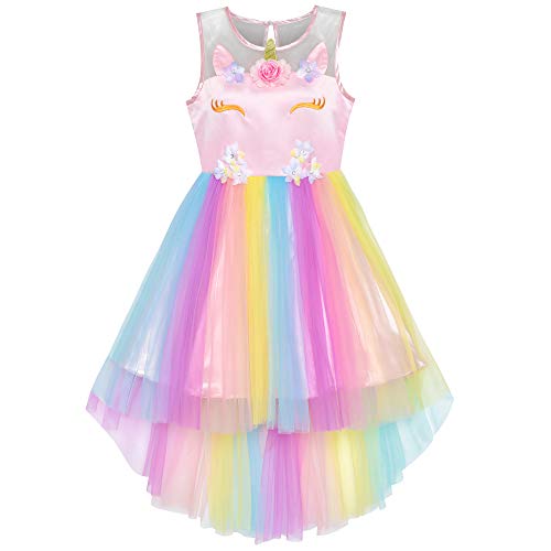 Flashy multicoloured unicorn long dress