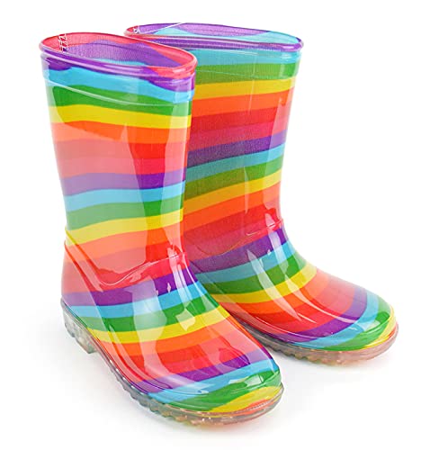 Rainbow rain boots for girls
