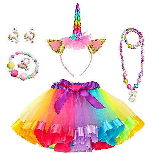 Rainbow petticoat and headband outfit set