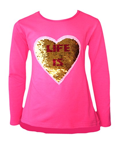 Reversible sequin t-shirt flip up Life is music