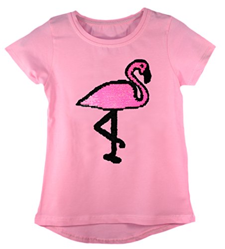 Reversible sequinned girl magic pink flamengo t-shirt