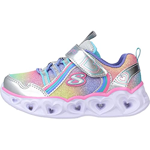 Skechers girl's with heart lights rainbow sneaker