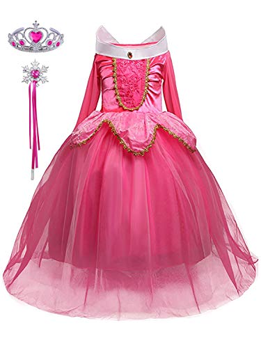 Sleeping Beauty princess dress with long sleeves and tutu with crown