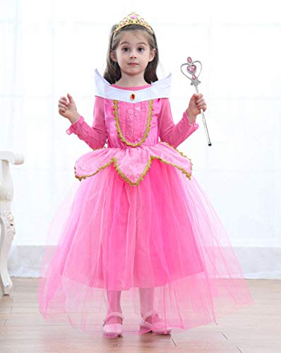 Pink princess dress for girls in the Sleeping Beauty style