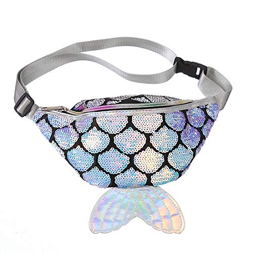 Small sequinned mermaid bum handbag 