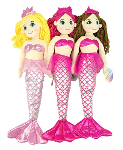 Soft pink mermaid dolls in fabric