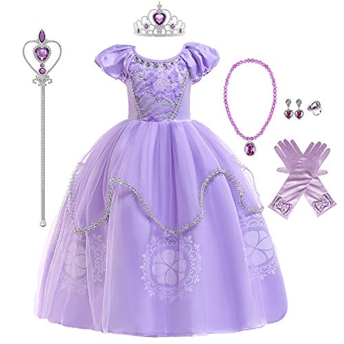 Tutu, gloves, and jewellery for purple princess disguise