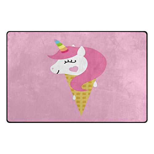 Pink unicorn large rug for a girl bedroom