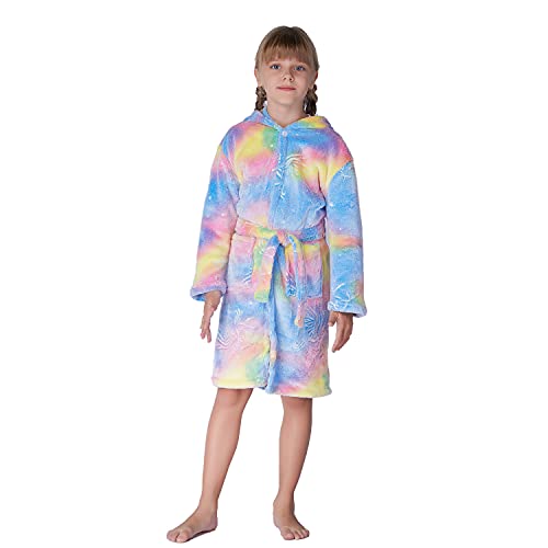 Very soft hooded Bathrobe in rainbow vibes