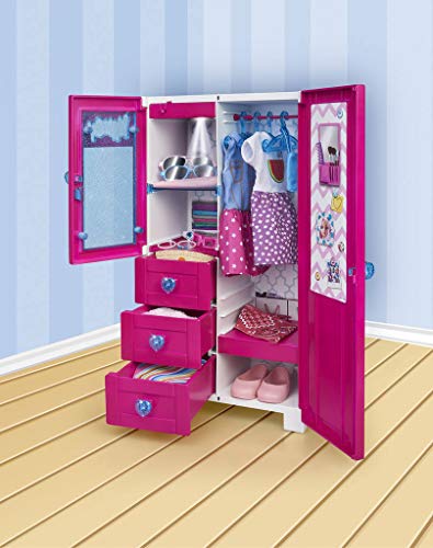 Fuchsia wardrobe for Nancy doll's clothes, height 40 cm