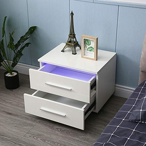 Modern bedside table with LED