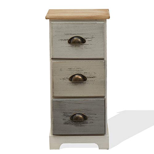 Wood bedside table in Shabby Chic look 