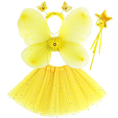Yellow fairy costume with tutu for girl